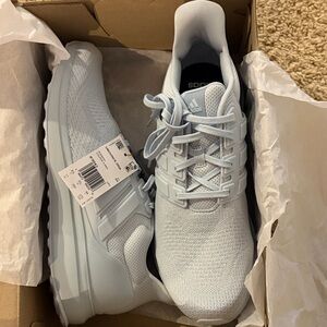 adidas Light Grey Knit Lace-Up Sneakers